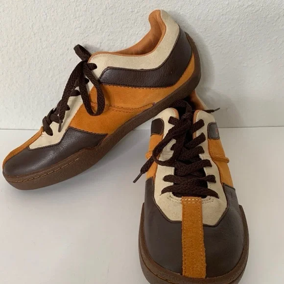 Vintage Giro Ollie Men's Leather and Suede Brown and Orange Sneakers Sz 8.5 - Picture 2 of 9